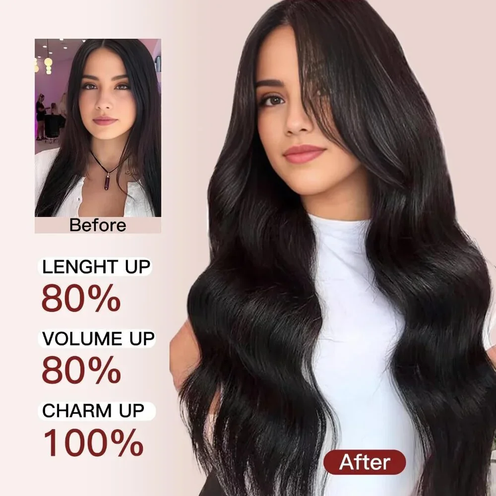 Other | Hair Extensions Clip Ins Human Hair 12 Inch 85g Natural Black ...